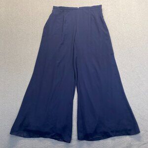 S.Levine Women Zipper Pants Size Large Blue Stretch USA Made,Wide Leg